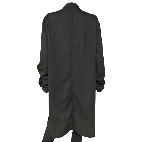 Xing Long Black Knotted Button Long Shirt, 5XL - Picture 10 of 12